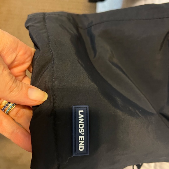 Lands' End Kids Waterproof Insulated Iron Knee Snow Bibs- Black and Navy - Picture 3 of 7